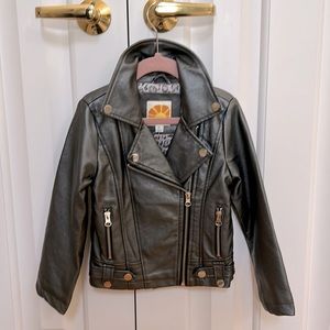 NEW C&C California toddlers biker jacket in metallic charcoal. Size 4T